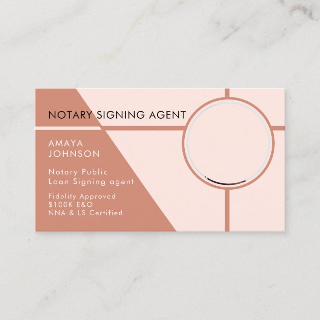 Modern Photo Notary Signing Agent Visitkort (Framsida)