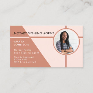 Modern Photo Notary Signing Agent Visitkort