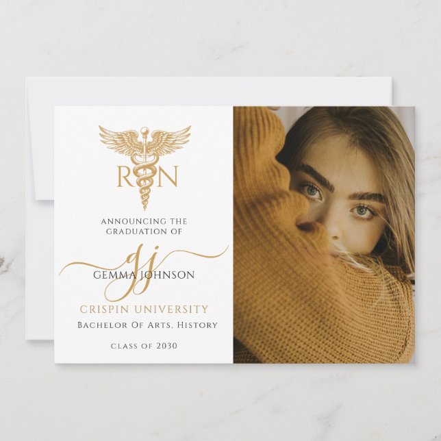 Modern Photo Nurse Studenten Guld Meddelande (Framsida)