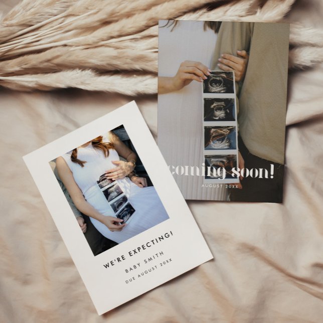 Modern Photo Nyfödd bebis kommer snart Gravid Meddelande (Skapare uppladdad)