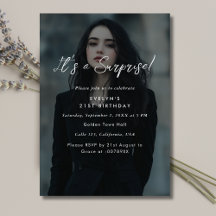 Modern Photo Overlay Birthday Surprise Party
