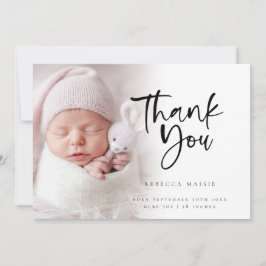 Modern Photo Overlay Girl-Tack Birth Meddelande