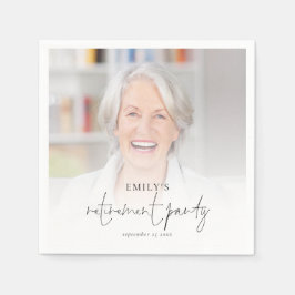 Modern Photo Overlay Pension Party Napkins Pappersservett