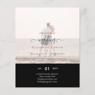 Modern PHOTO OVERLAY TEXT Bröllop budget Flygblad
