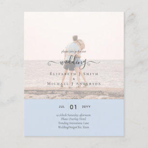Modern PHOTO OVERLAY TEXT Bröllop budget Flygblad