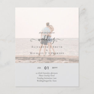 Modern PHOTO OVERLAY TEXT Bröllop budget Flygblad