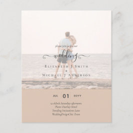 Modern PHOTO OVERLAY TEXT Bröllop budget Flygblad
