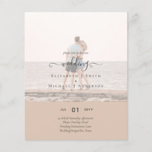 Modern PHOTO OVERLAY TEXT Bröllop budget Flygblad