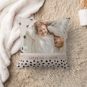 Modern Photo Pastel Personlig Namn Gift Kudde