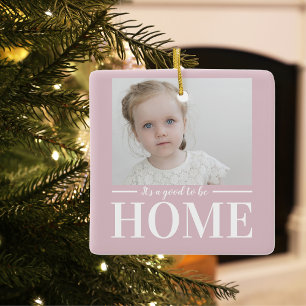 Modern Photo Pastel Rosa Family Home Gift Julgransprydnad Keramik