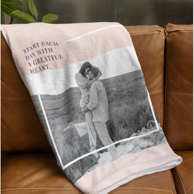 Modern Photo Pastel Rosa Family Loely Gift Fleecefilt (Skapare uppladdad)