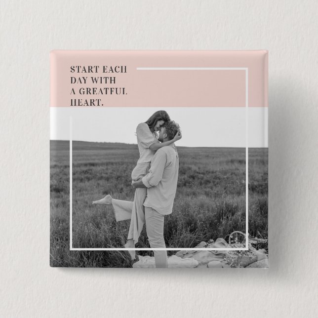 Modern Photo Pastel Rosa Family Loely Gift Knapp (Framsida)