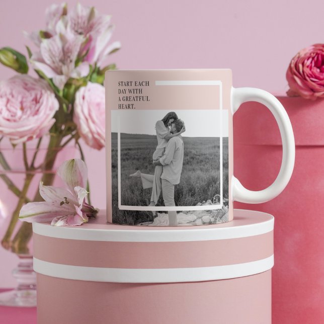 Modern Photo Pastel Rosa Family Loely Gift Mugg (Skapare uppladdad)