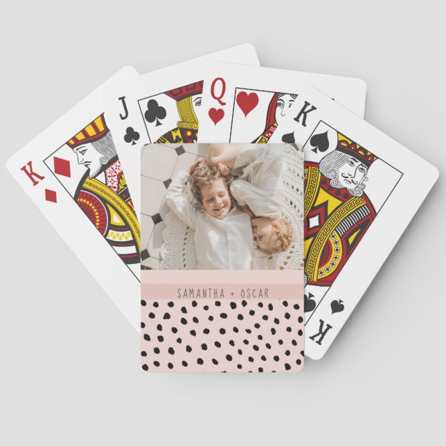 Modern Photo Pastel Rosa Personlig Namn Gift Casinokort (Baksidan)