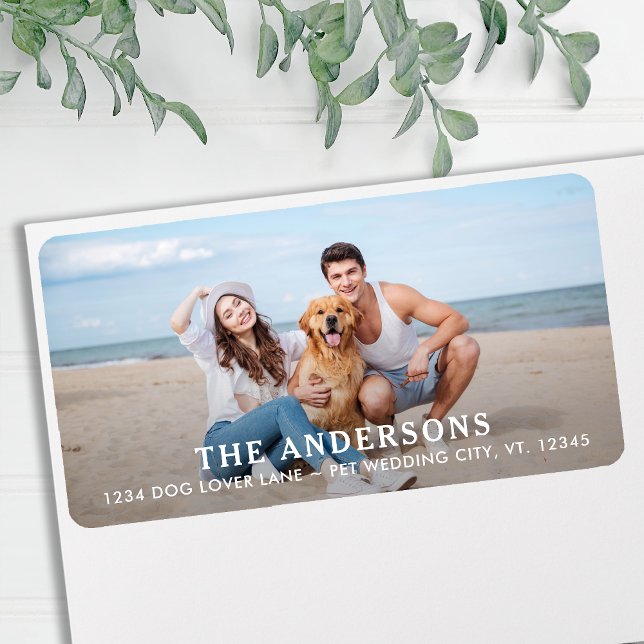 Modern Photo Pet Hund Personlig Returadress Adressetikett (Skapare uppladdad)
