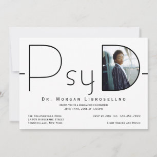Modern Photo PsyD Studenten Inbjudningar