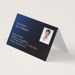 Modern Photo QR Code Blue Gradient Professional Visitkort