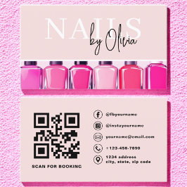 Modern Photo QR Code Nagel Specialist Visitkort