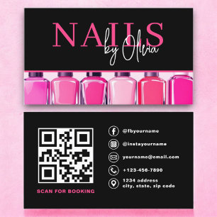 Modern Photo QR Code Nagel Specialist Visitkort