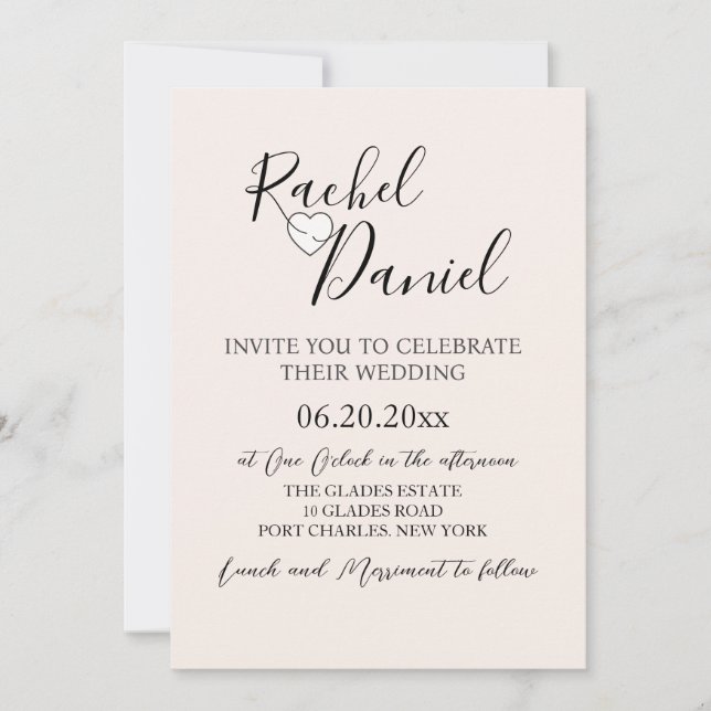 Modern Photo QR-kod Bröllop Inbjudningar (Framsida)