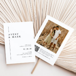 Modern Photo QR-kod Bröllop Inbjudningar