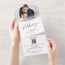 Modern Photo QR-kod Guest Namn Adress Bröllop