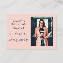 Modern Photo Realtor Blush Business Card Visitkort