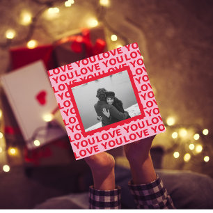 Modern Photo Red & Rosa Kärlek You Valentiness G