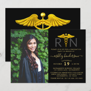 Modern Photo RN Nurse-Studentfest Inbjudningar