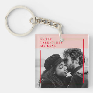 Modern Photo Röda och Rosa Lycklig Valentines Gi