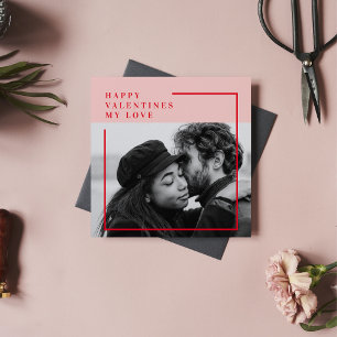 Modern Photo Röda och Rosa Lycklig Valentines Gi