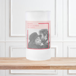 Modern Photo | Röda och Rosa Lycklig Valentines Gi Frostat Ölglas