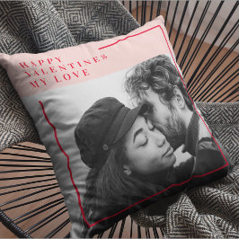 Modern Photo | Röda och Rosa Lycklig Valentines Gi Kudde