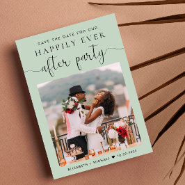 Modern Photo Sage bröllopsmottagning Spara datum Meddelande