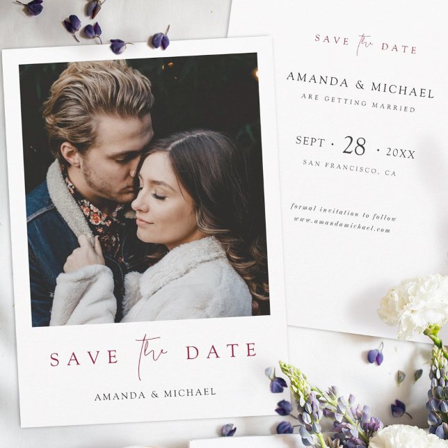 Modern Photo Save the Date Bröllopemall Spara Datumet (Skapare uppladdad)