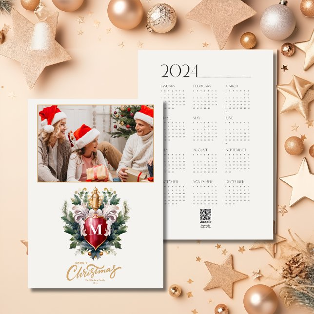 Modern Photo Script 2024 Calendar God jul Julkort (Skapare uppladdad)