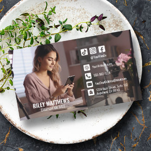 Modern Photo Social Media Visitkort