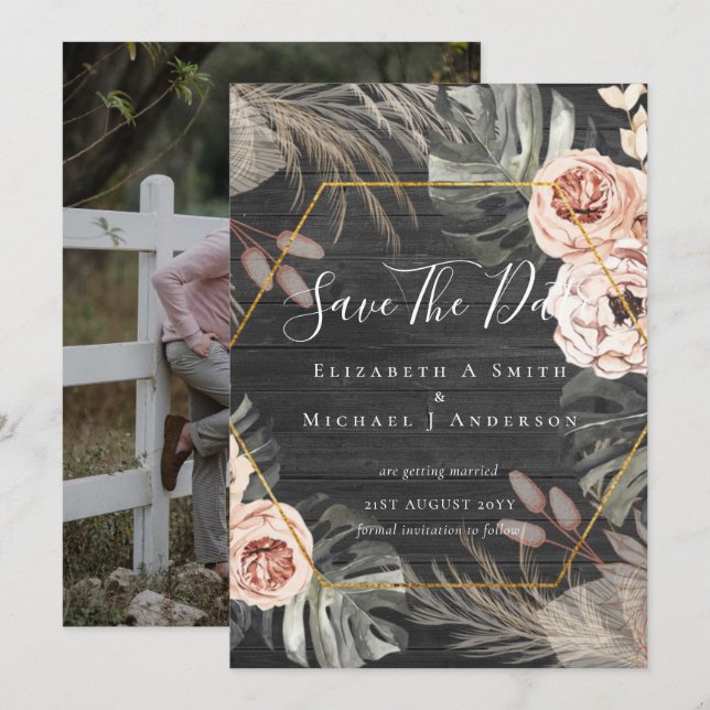 Modern Photo Spara Data PAMPAS Coral Tropical (Fram/baksida)