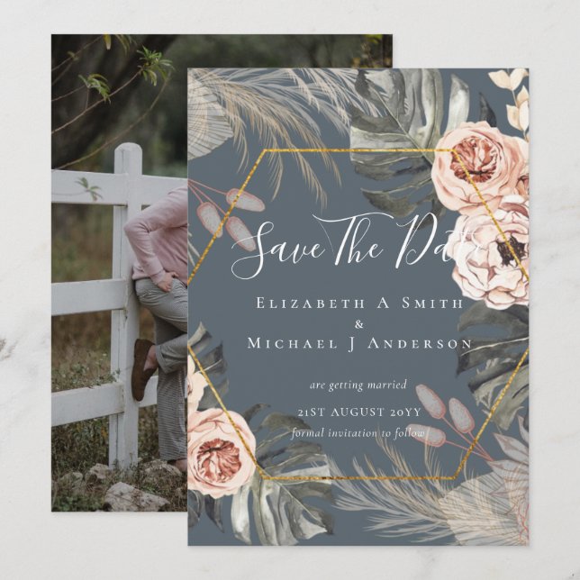 Modern Photo Spara Data PAMPAS Coral Tropical (Fram/baksida)