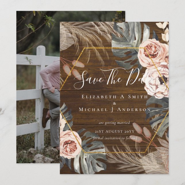 Modern Photo Spara Data PAMPAS Coral Tropical (Fram/baksida)