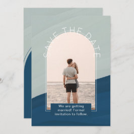 Modern Photo Sparat datumet Bröllop Inbjudningar