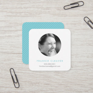 MODERN PHOTO SPOT headshot simple Circle aqua blue Fyrkantigt Visitkort