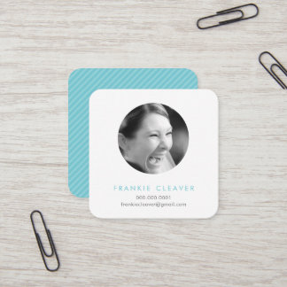 MODERN PHOTO SPOT headshot simple Circle aqua blue Fyrkantigt Visitkort
