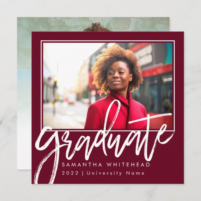 Modern Photo Student 2022-meddelande - Burgundy Meddelande (Fram/baksida)