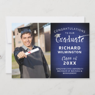 Modern Photo Student Metallic Navy Blue Meddelande