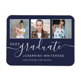 Modern Photo Studenten Collage 2022 Navy Blue Magnet