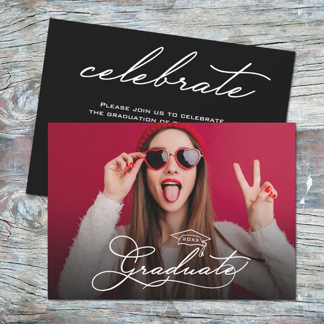 Modern Photo Studenten Inbjudningar (Modern Photo Graduation Invitations)