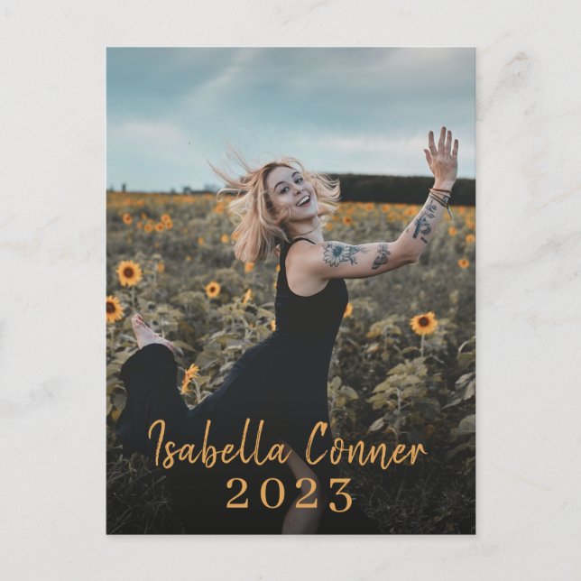 Modern Photo Studenten-klass av 2023 års meddeland Meddelande Vykort (Framsida)