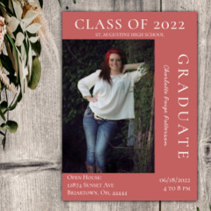 Modern Photo Studenten Open House   Korall Inbjudningar