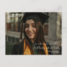 Modern Photo Studenten Simple Tack Quote Vykort